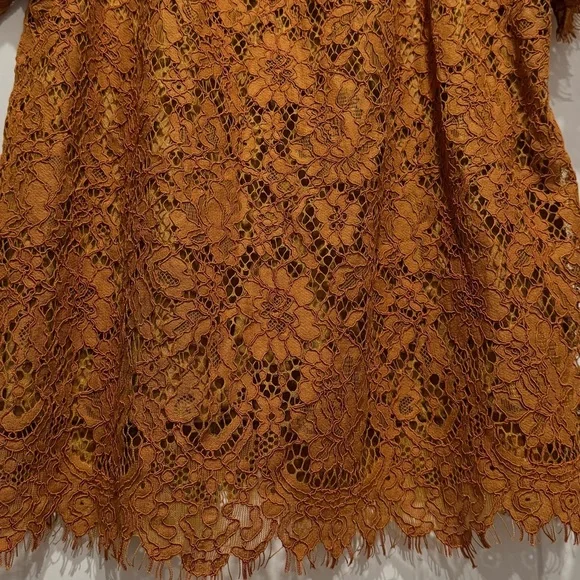 J Crew Copper Brown Lace Blouse - Picture 10 of 10